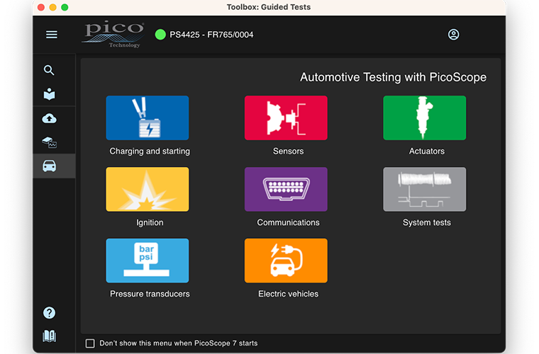 PicoScope 7: Upgrades to guided tests and the Toolbox application