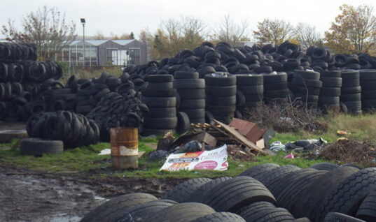 Waste tyre disposal firm fined for illegal operation