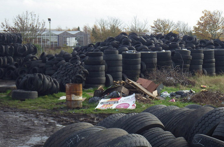 Waste tyre disposal firm fined for illegal operation