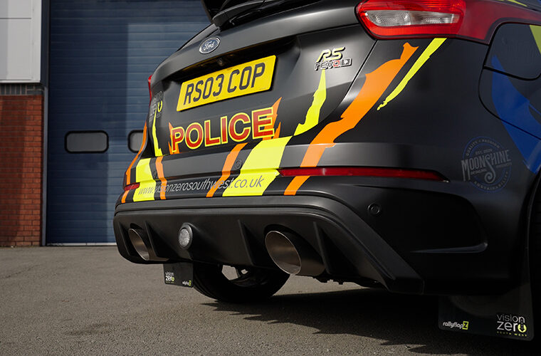 Police car fitted with aftermarket exhaust to raise awareness of legislation