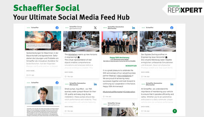 New Schaeffler and REPXPERT social media feeds launched