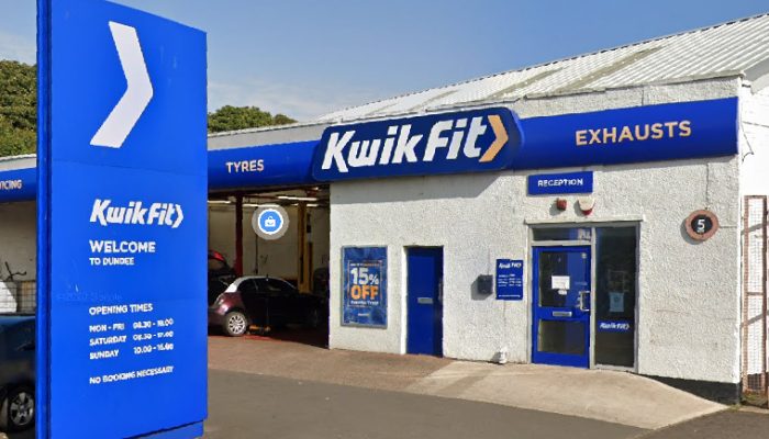 Driver crashes into Dundee Kwik Fit and flees scene