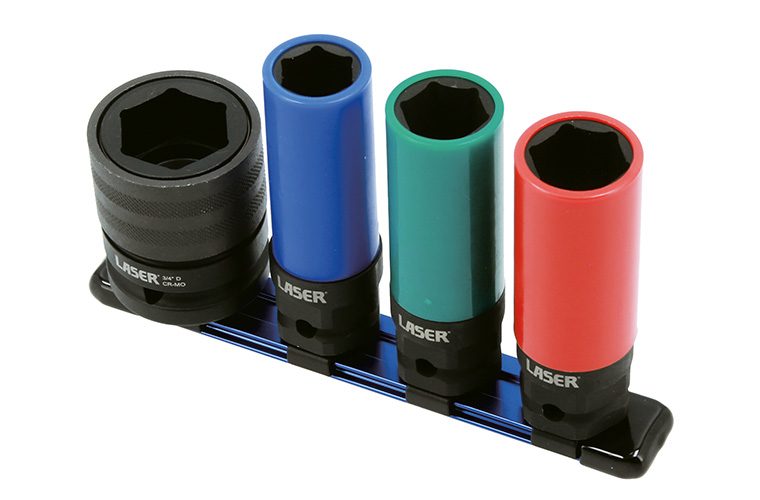 Laser Tools introduces new 4-piece twin-drive impact wheel-socket set