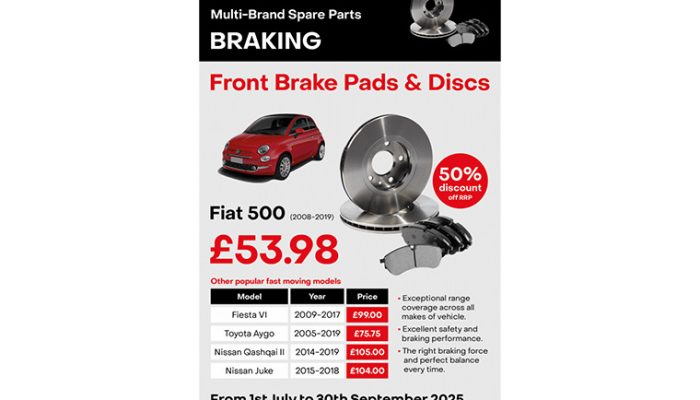 MOTRIO are offering 50% off selected brake pads.