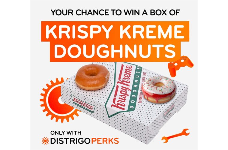 Your chance to win a box of Krispy Kremes with DISTRIGO PERKS