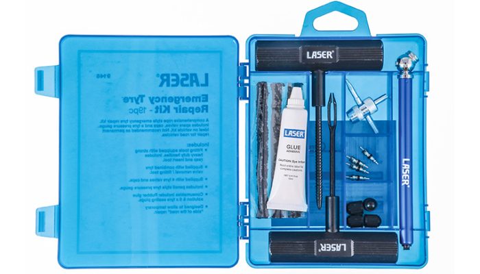 Get back on the road with the Laser Tools Emergency Tyre Repair Kit