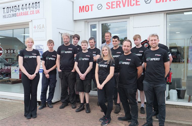 Schaeffler films Wrenches & Wisdom episode at Hillclimb Garage